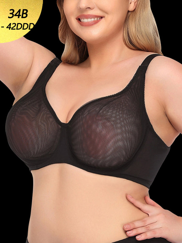 Sexy Ultra-thin Mesh Non-padded Full Coverage Bra