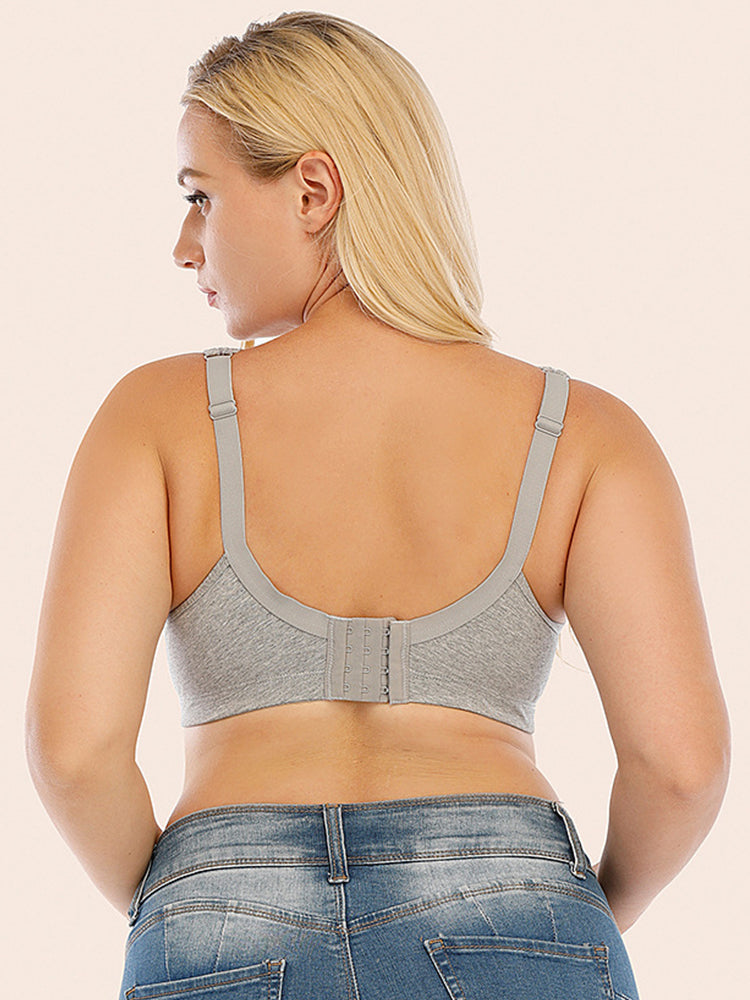 Full Figure Lace Cotton Wirefree Bra