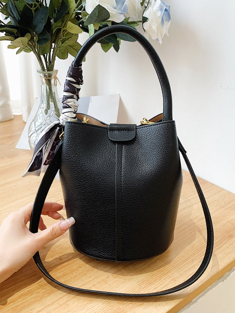 Women's Soft PU Leather Bucket Bags and Purses with Detachable Straps