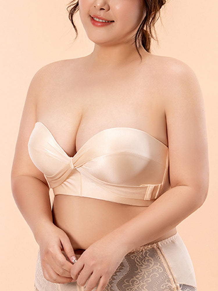 Seamless Push Up No-slip Half Cup Strapless Bra