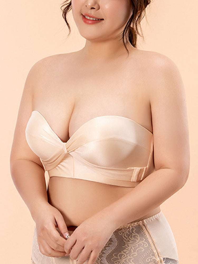 Seamless Push Up No-slip Half Cup Strapless Bra