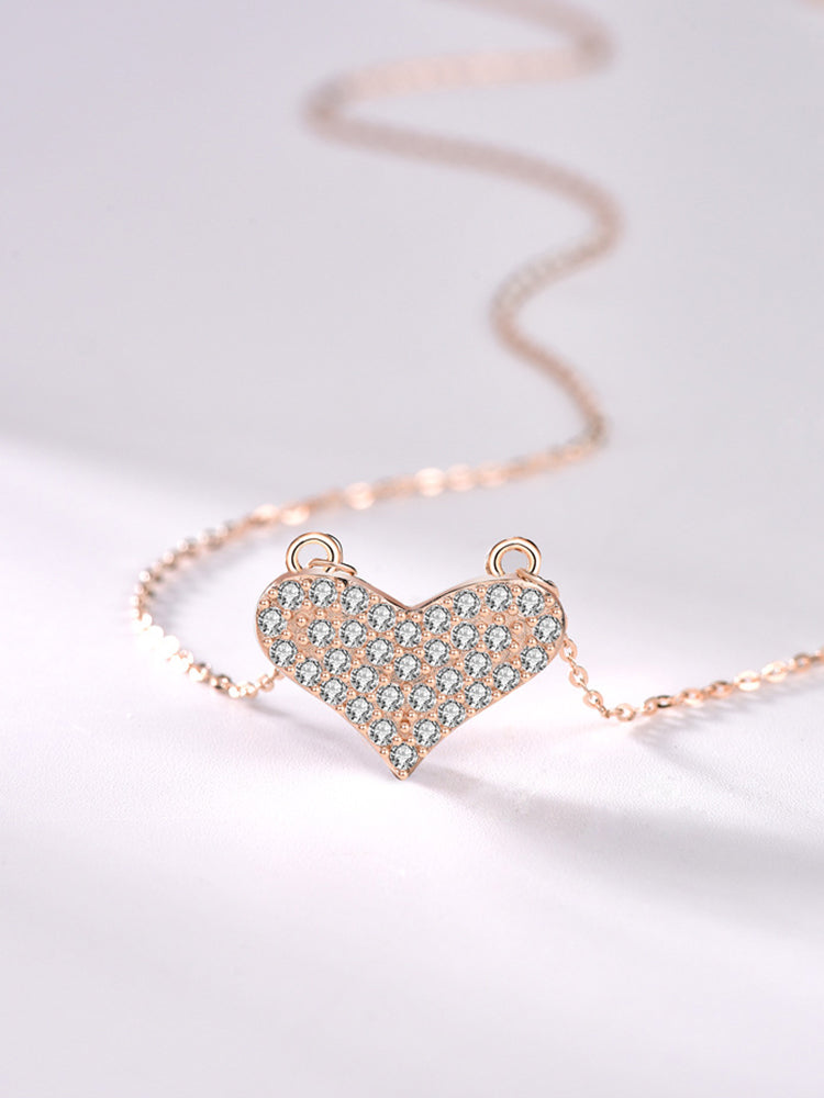 Diamond Cluster Heart Pendant Necklace