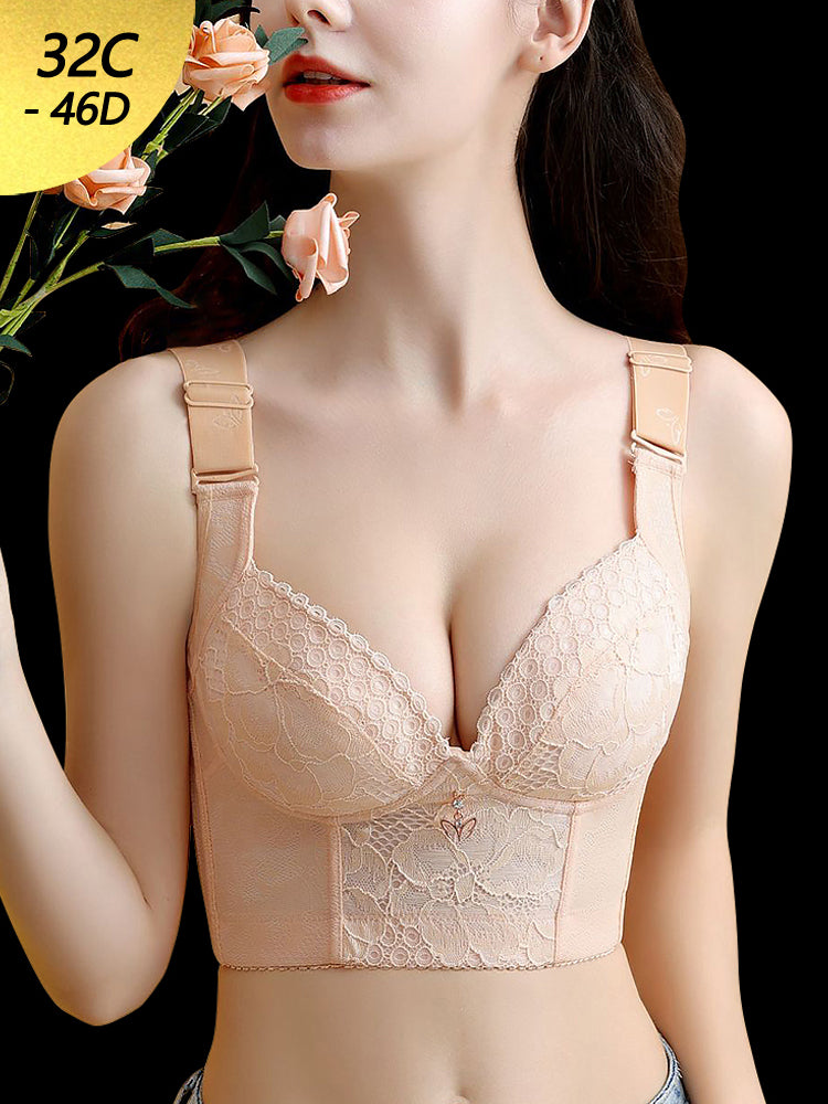 Women's Lace Beauty Back Wire-Free Longline Bra