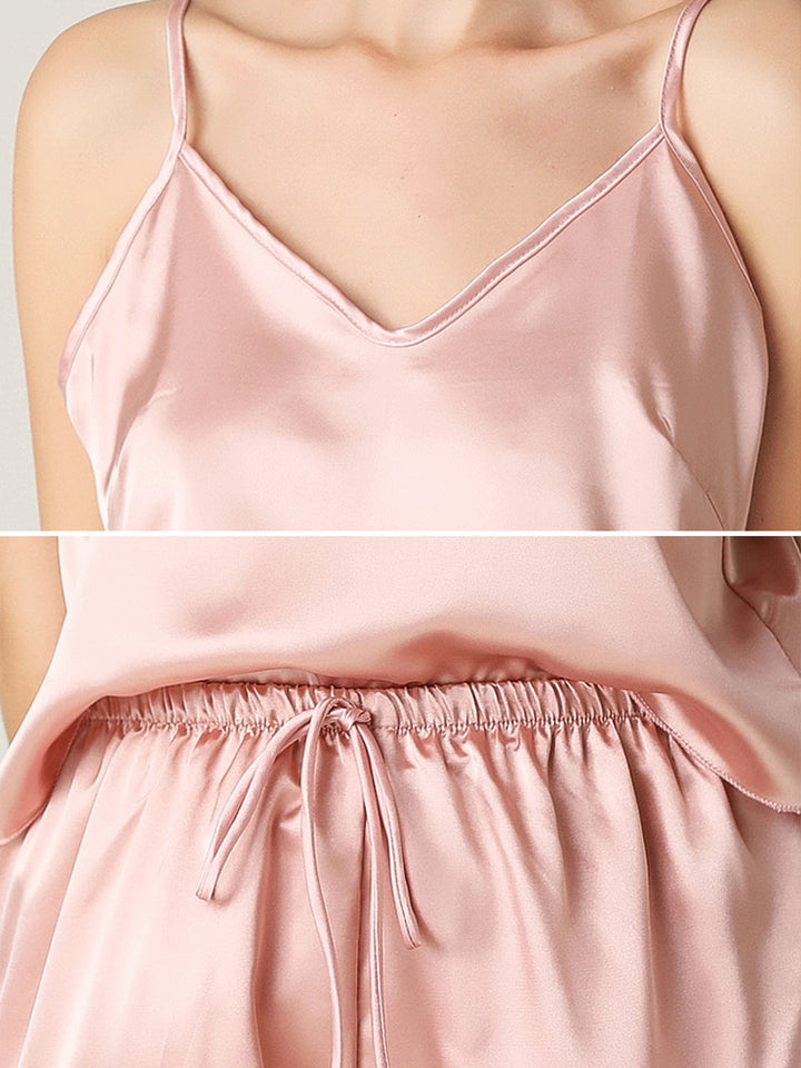 Women's V-Neck Satin Sleep Camisole Sexy Pajama Sets