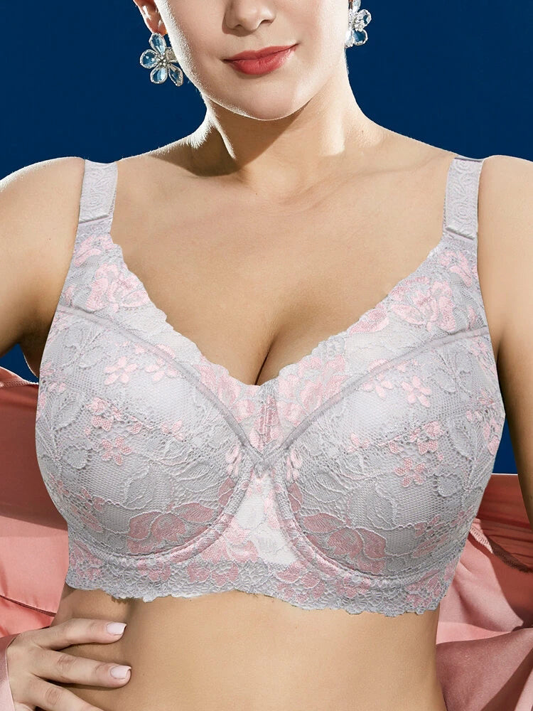 Embroidery Thin Cotton Linning Push Up Bras