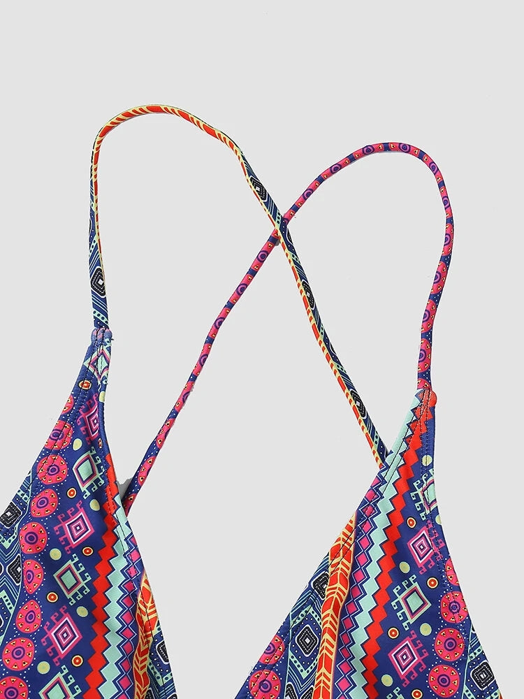 Sexy Deep V Brazilian Criss Cross Tie Knot One Piece Swimwear