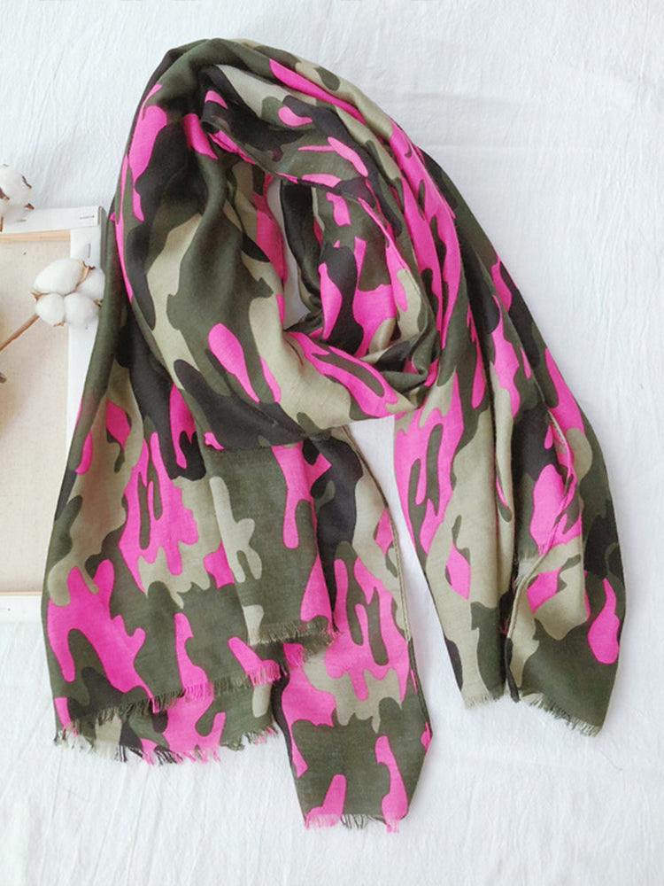 Camo Fray Trim Sarong Beach Towel