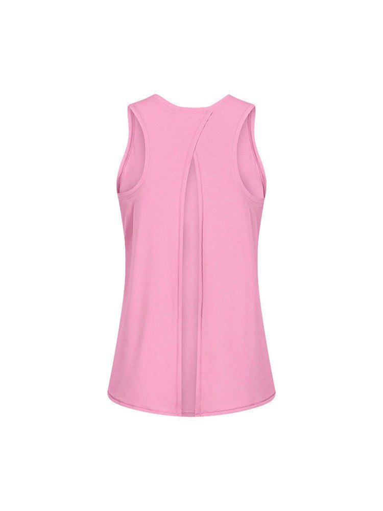 Women Open Back Workout Exercise Athletic Sleeveless Yoga Tank Top Shirts