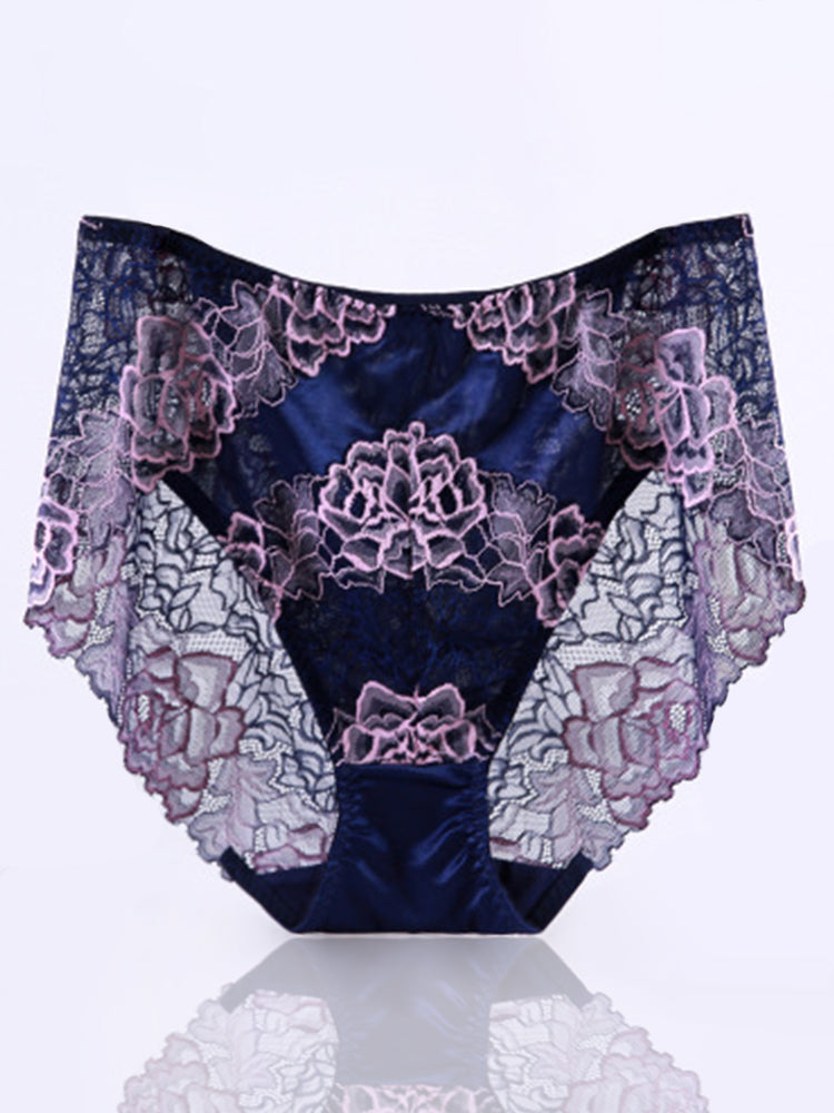 2-Pack Women's Plus Size Sexy Lace Flower High-end Panties