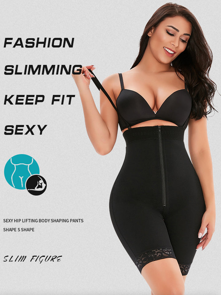 Breathable High Waist Tummy Control Shaperwears with Zipper Steel Buckle