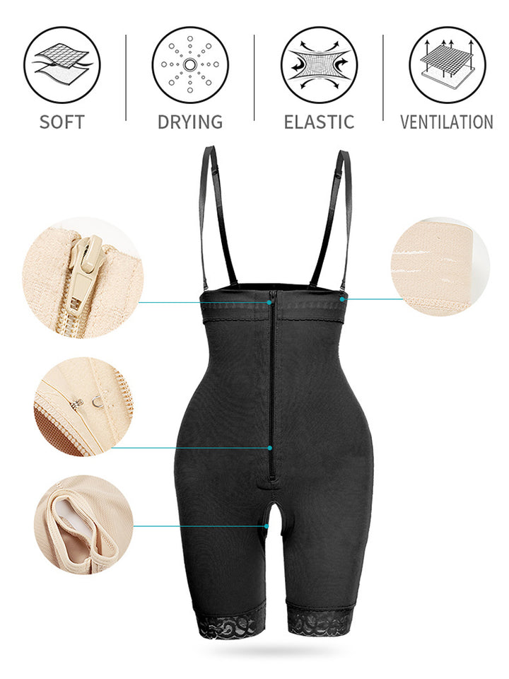 Breathable High Waist Tummy Control Shaperwears with Zipper Steel Buckle