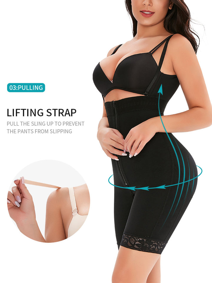 Breathable High Waist Tummy Control Shaperwears with Zipper Steel Buckle