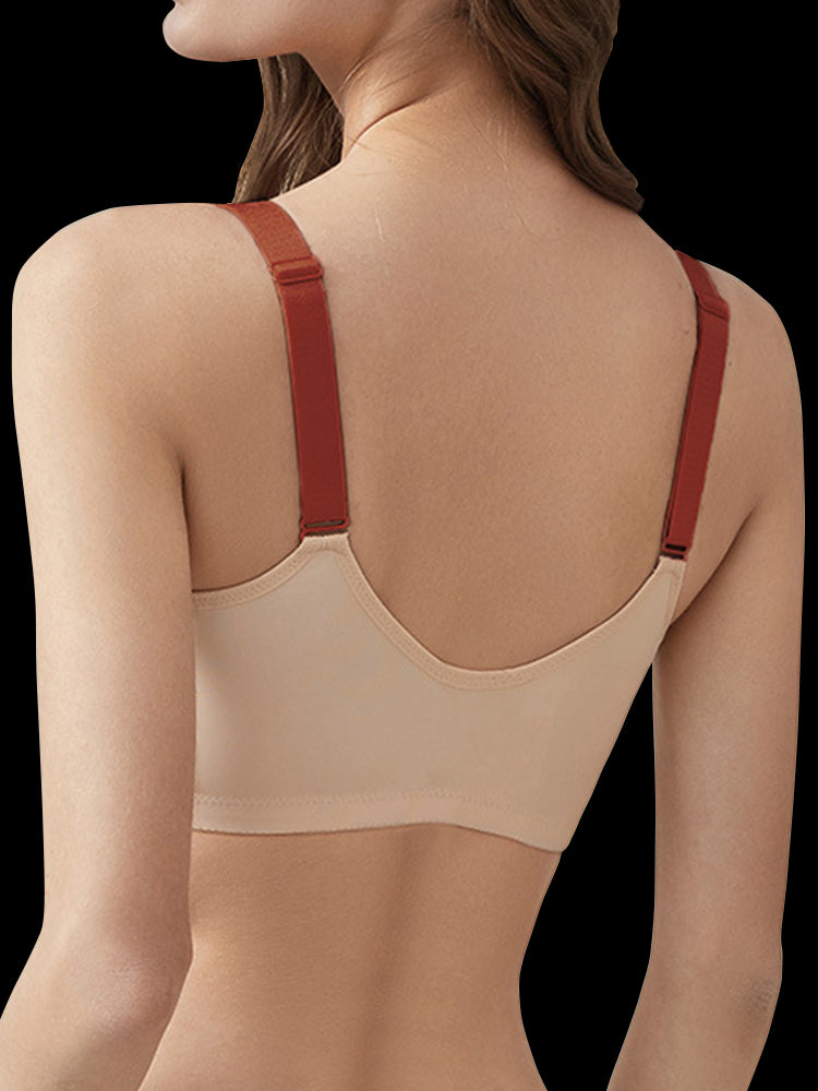 Thin Full Coverage Wireless Zipper Front Bra