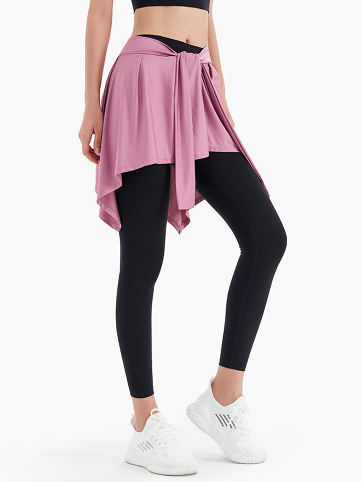 Women's Self Tie Athletic Yoga Skirt Sport Wrap Short Skirt Cover Ups