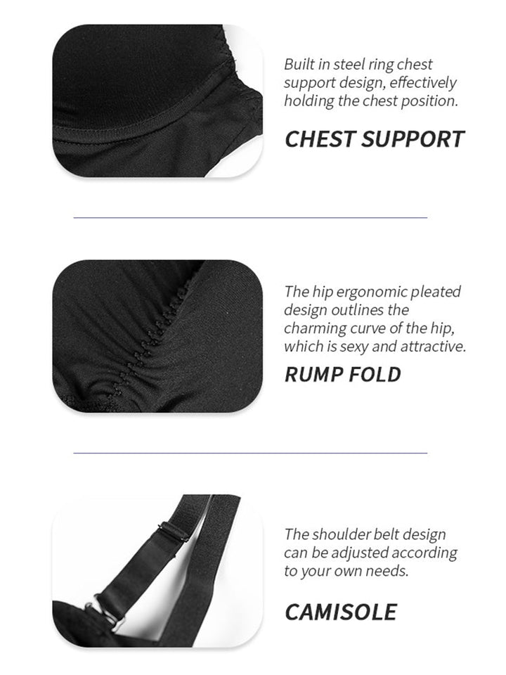 Hip-enhancing Sponge Pad Suspenders Shaper Bodysuit