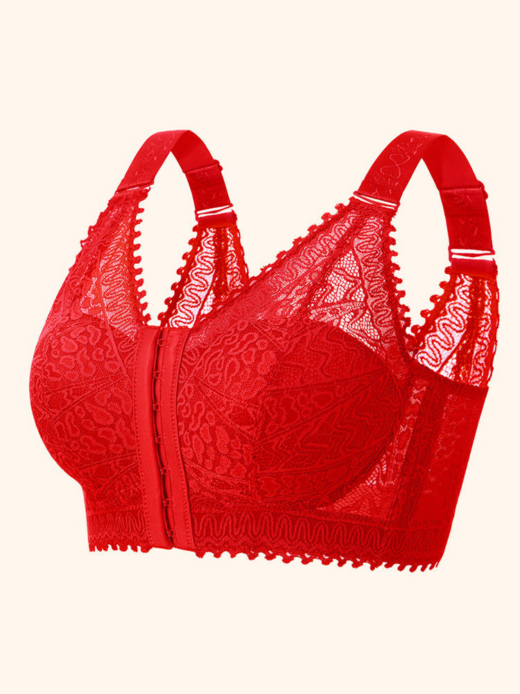 Comfort Front Closure Wire-Free Minimizer Bra and Panty Sets