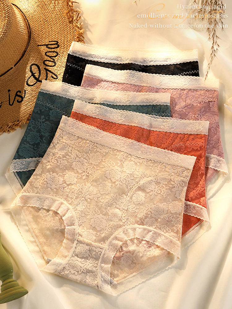 4-Pack Womens Sexy High Waisted Lace Brief