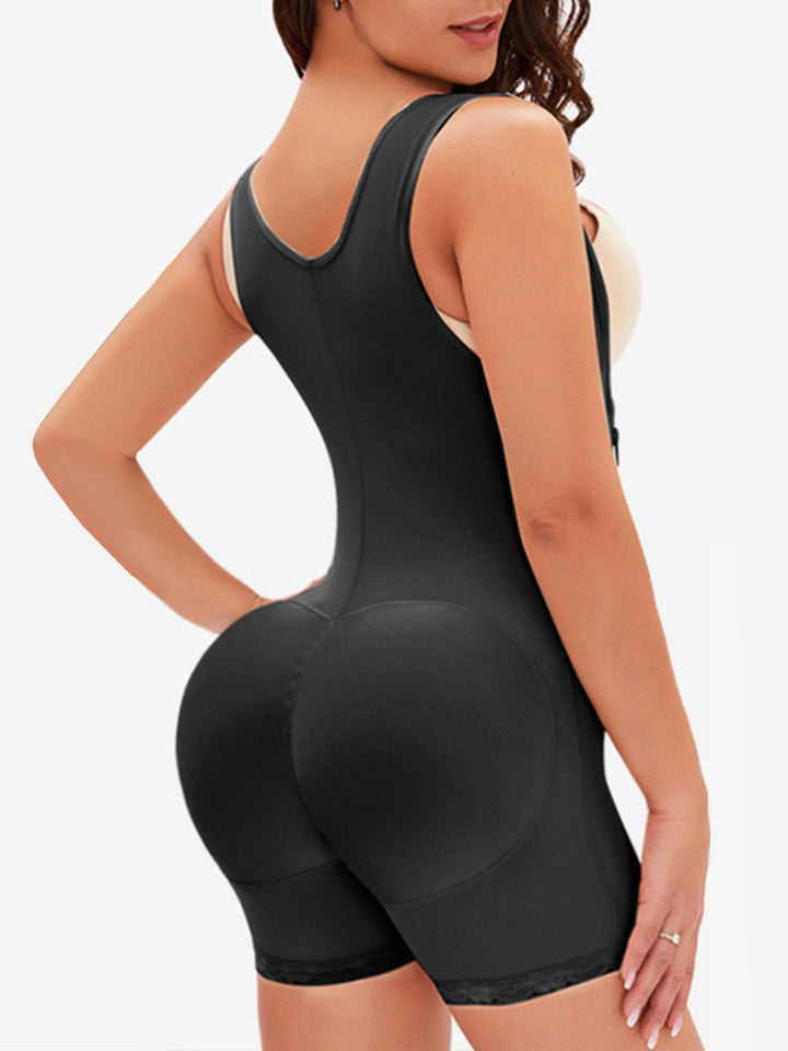 Women's Zipper Open Slimmer Waist Trainer Bodysuit Tummy Control Shapewear