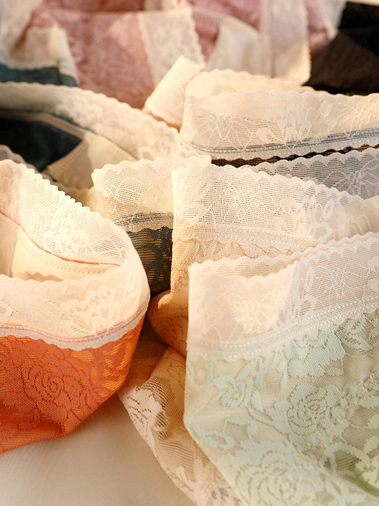 4-Pack Womens Sexy High Waisted Lace Brief
