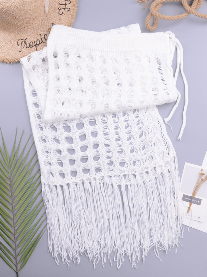 Beach Crochet Fringe Swim Cover-Up Skirt