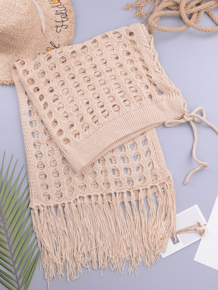 Beach Crochet Fringe Swim Cover-Up Skirt