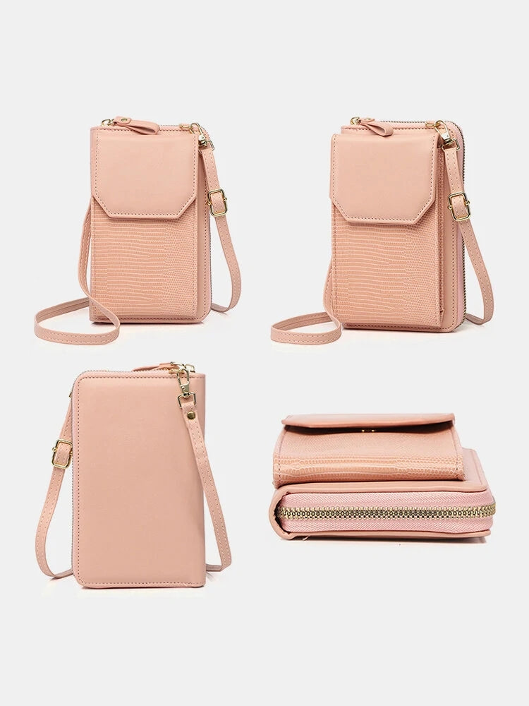 Women's Casual Multi-function Phone PU Crossbody Bag