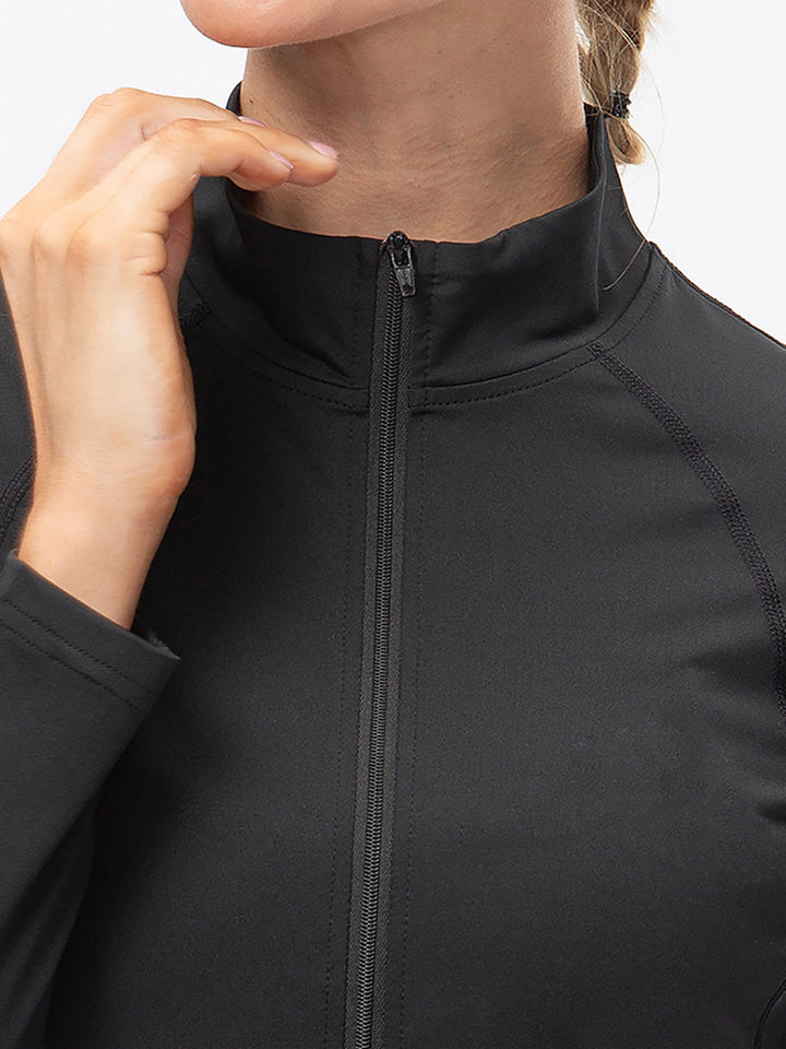 Zip Closure Athletic Slim Quick Dry Running Tops