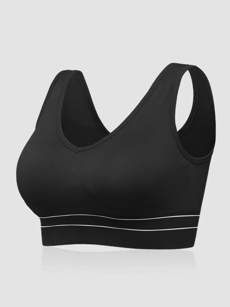 Plus Size Women's Wide Straps Stretch Yoga Sports Shakeproof Bras