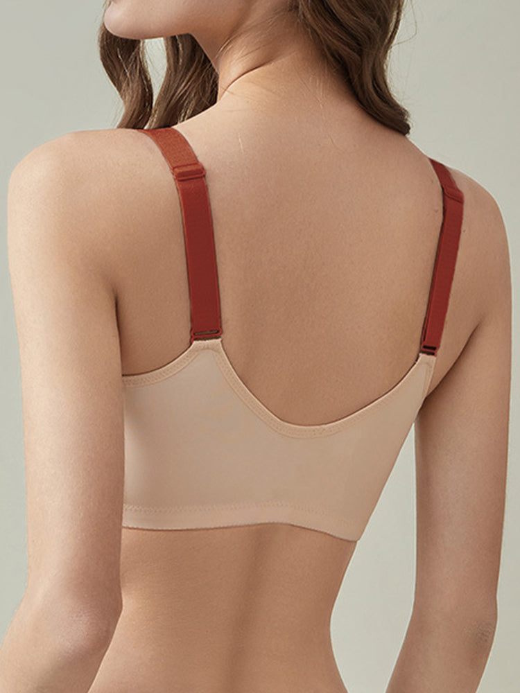 Thin Full Coverage Wireless Zipper Front Bra