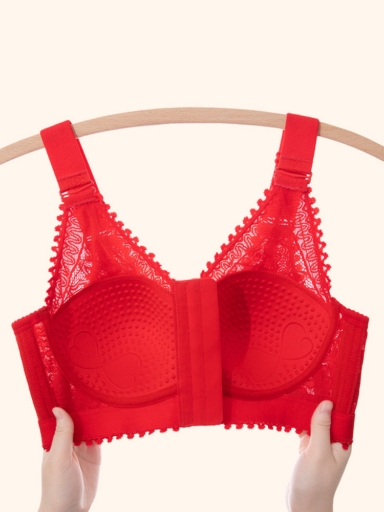 Comfort Front Closure Wire-Free Minimizer Bra and Panty Sets