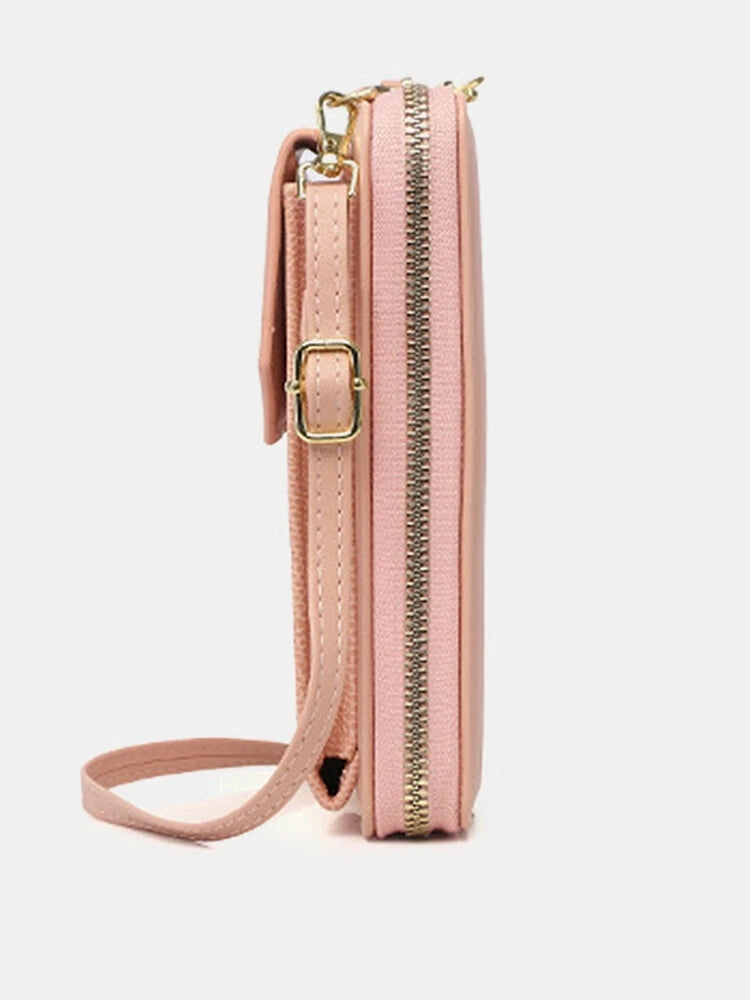 Women's Casual Multi-function Phone PU Crossbody Bag