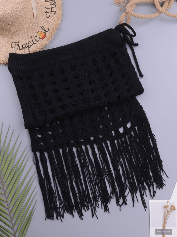 Beach Crochet Fringe Swim Cover-Up Skirt