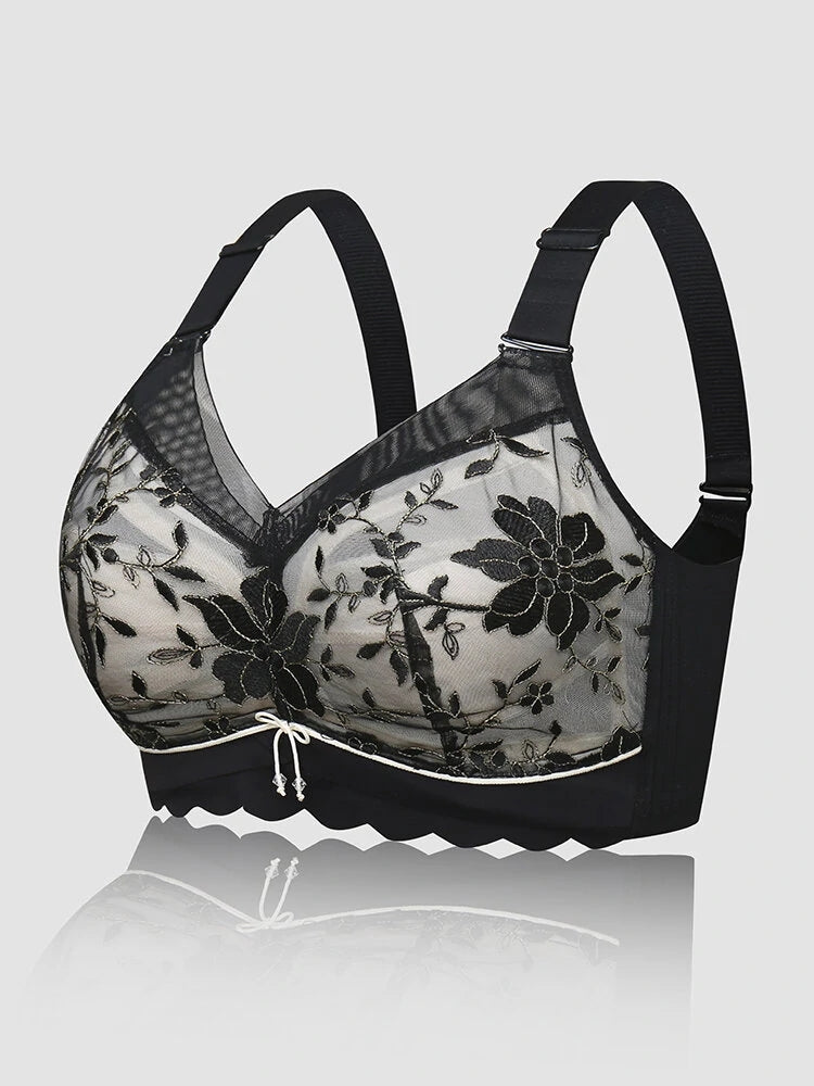 Women Floral Embroidered Full Coverage Wire-Free Bra