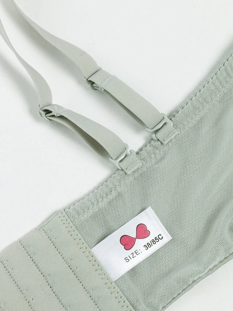 Seamless Detachable Double Straps Bandeau Bra