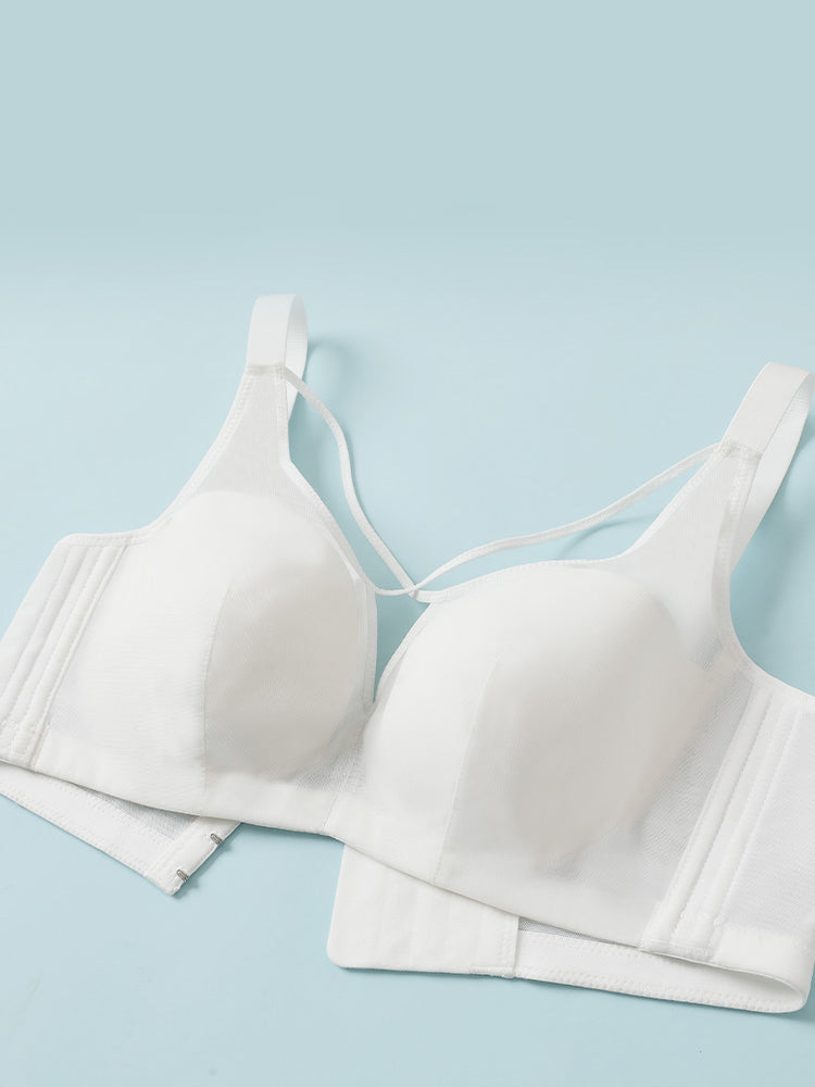 Ultra Thin Lace Mulberry Silk Pad Minimizer Bra