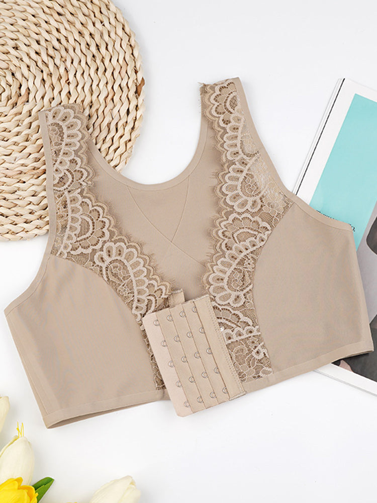French Lace Push up Front Closure Bra