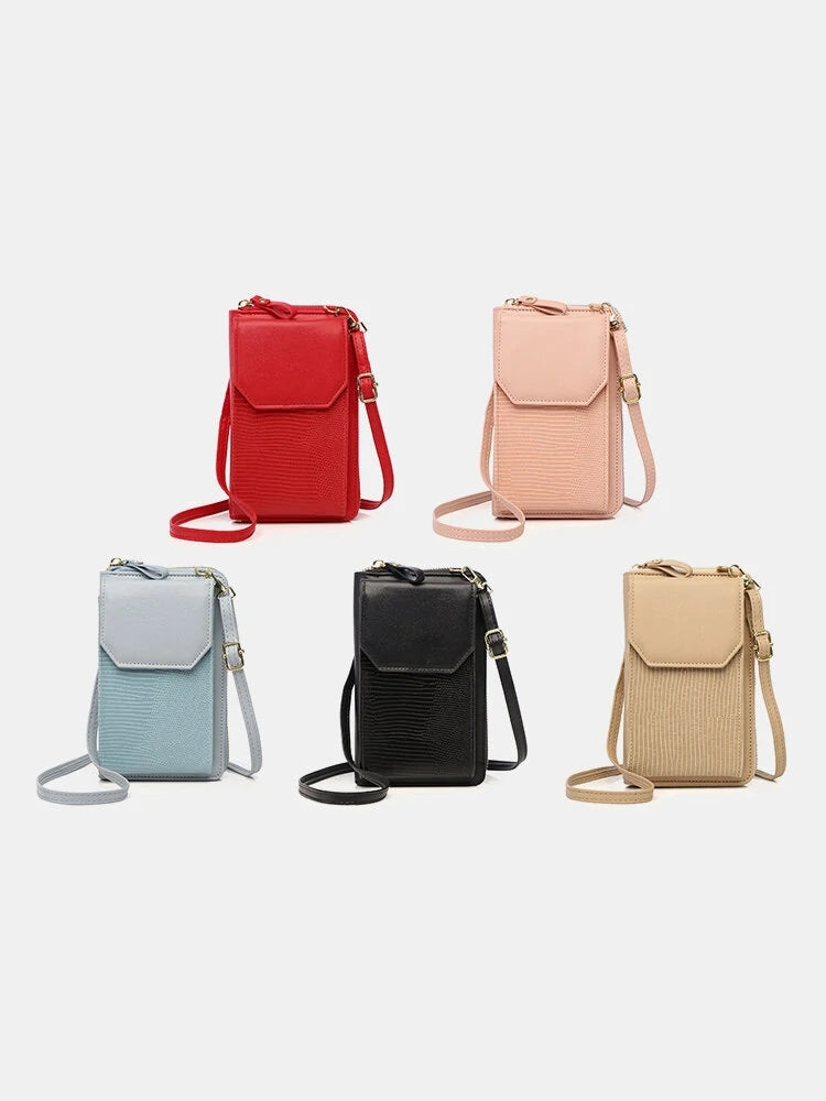 Women's Casual Multi-function Phone PU Crossbody Bag