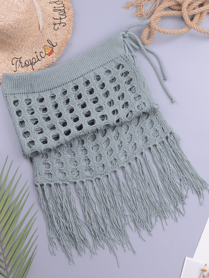 Beach Crochet Fringe Swim Cover-Up Skirt