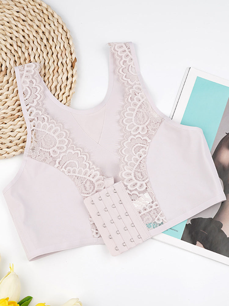 French Lace Push up Front Closure Bra