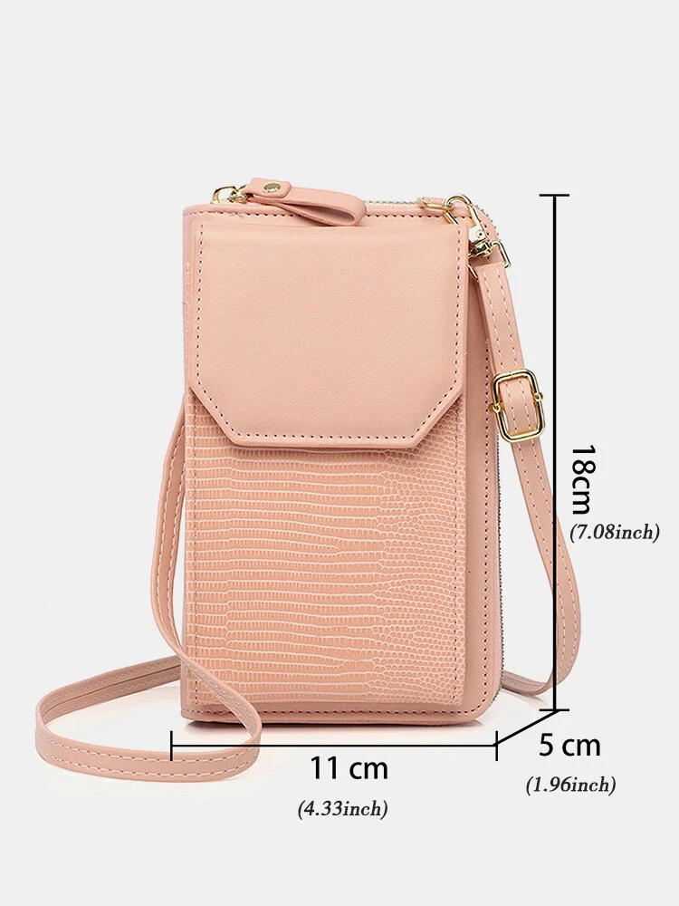 Women's Casual Multi-function Phone PU Crossbody Bag