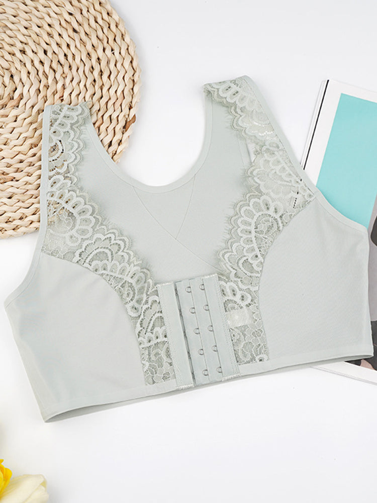 French Lace Push up Front Closure Bra