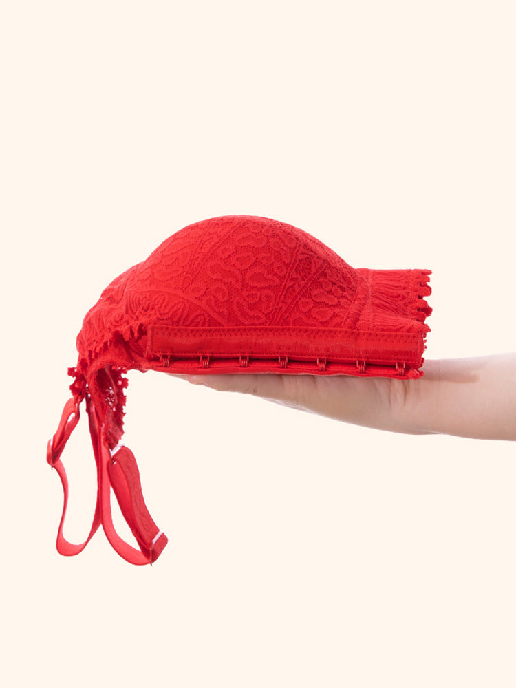 Comfort Front Closure Wire-Free Minimizer Bra and Panty Sets