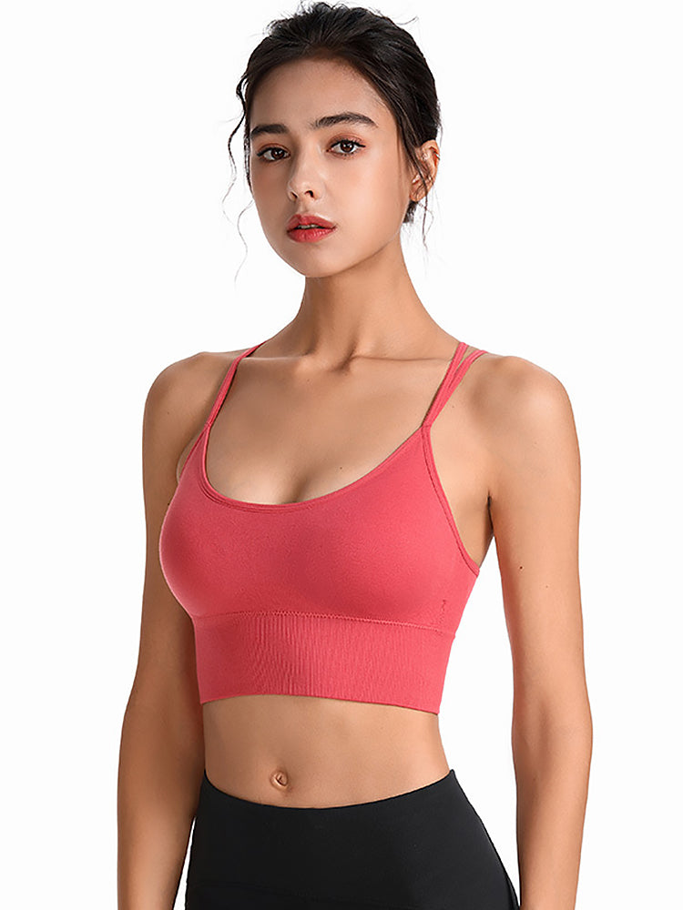 Sexy Criss-Cross Back Tank Sports Wireless Bra