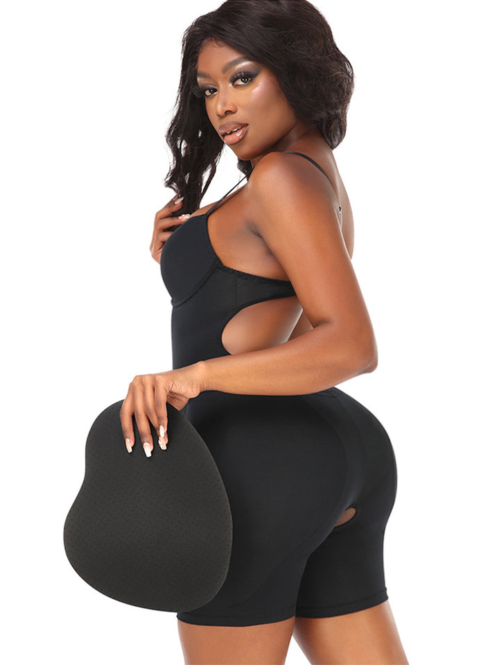 Hip Enhancing Suspenders Tummy Control Shaper Bodysuit