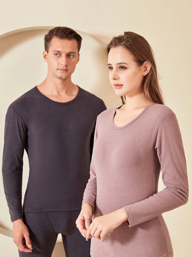 Soft Mid-Low Neck Stretch Couple Base Thermal Sets