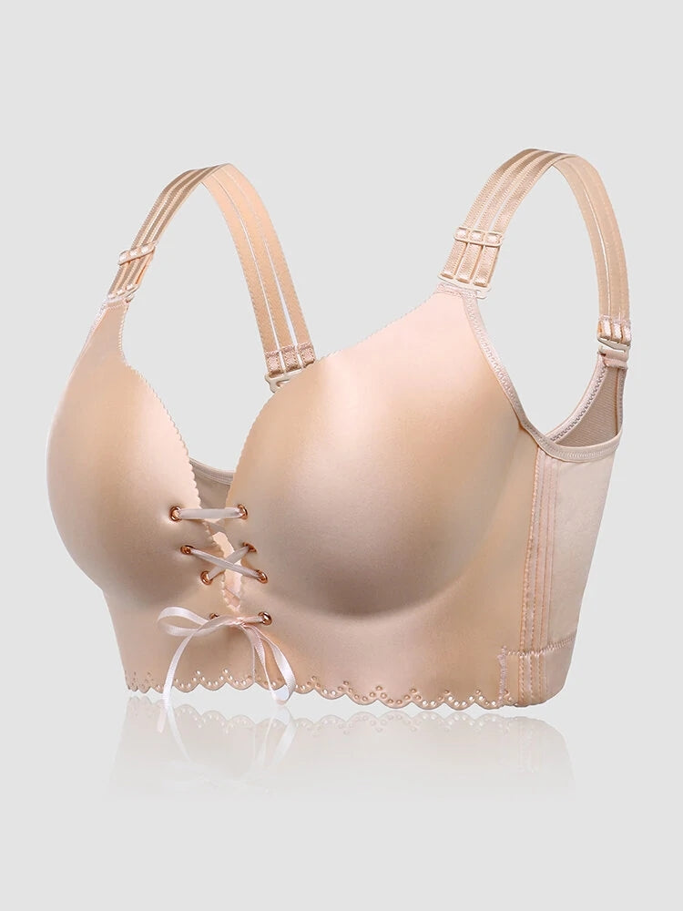 Women's Sexy Push Up Drawstring Plus Size Wireless Bra