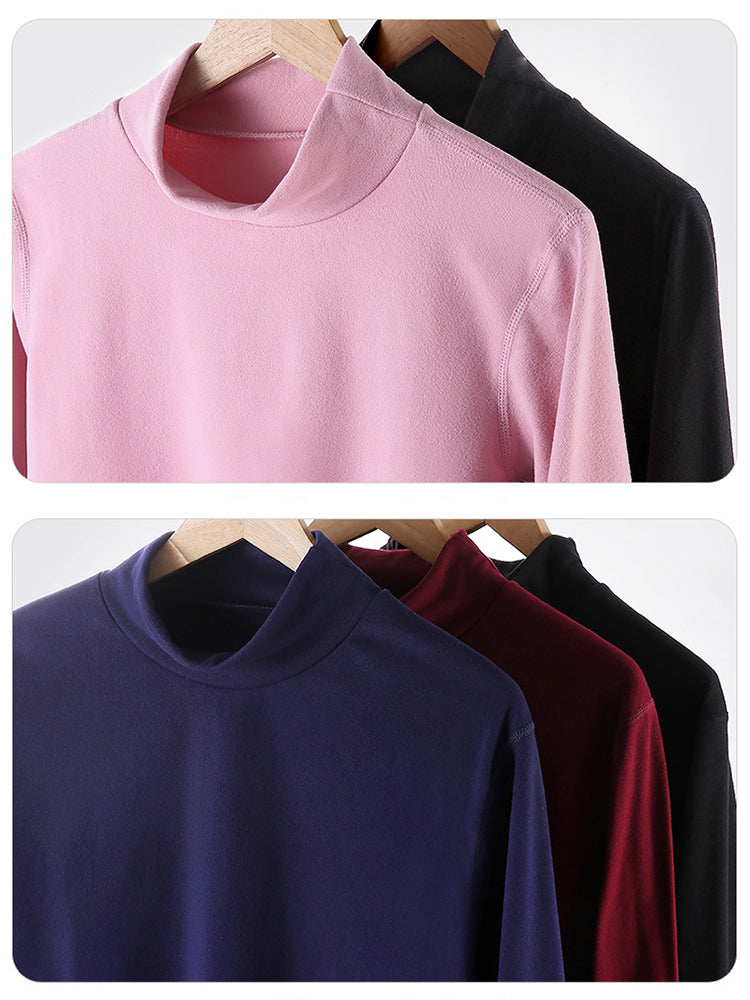 Mid-high Collar Thickened Double-sided Brushed Thermal Underwear Set