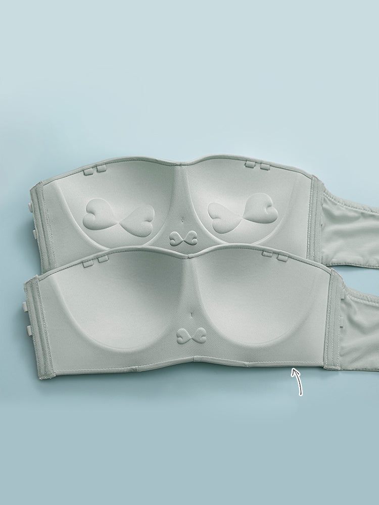 Seamless Detachable Double Straps Bandeau Bra