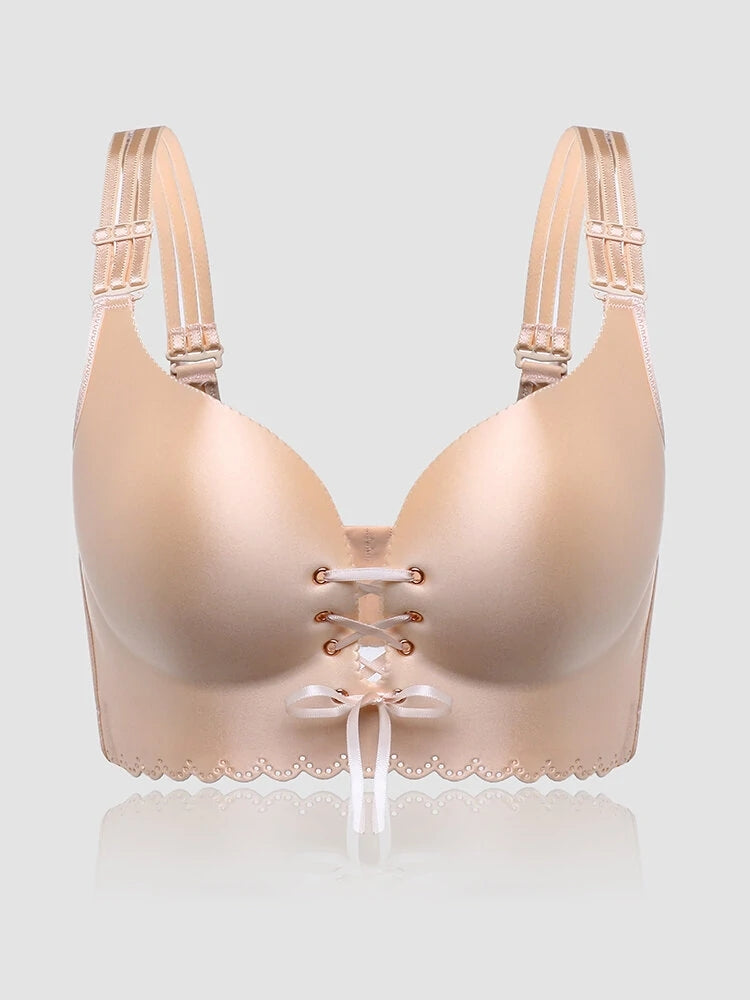 Women's Sexy Push Up Drawstring Plus Size Wireless Bra