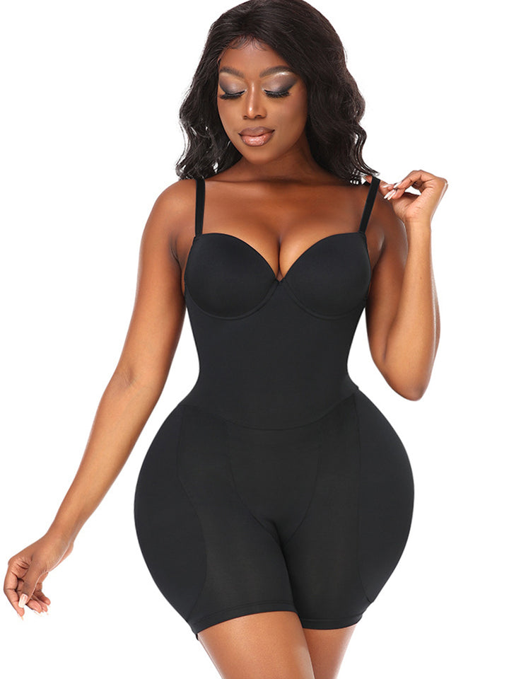 Hip Enhancing Suspenders Tummy Control Shaper Bodysuit